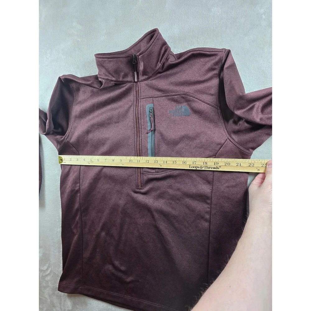 The North Face Quarter Zip Pullover Mens L Maroon Fleece Outdoor Hiking Gorpcore